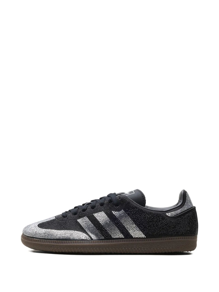 adidas Rhinestone Striped Trainers — Black — Size US M 3.5 - US W 5 — Back View