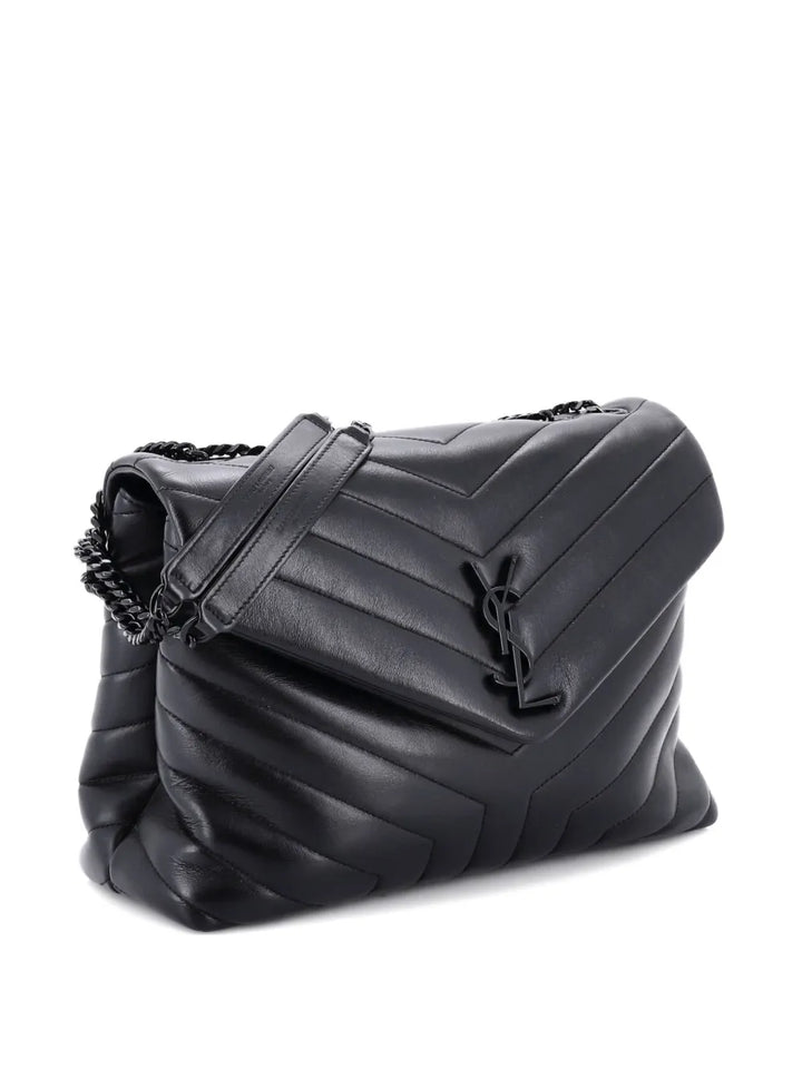 Saint Laurent Pre Owned Loulou Matelasse Chevron Leather Medium Shoulder Bag — Same as shown — Size One Size — Back View