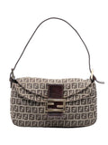 Fendi Pre Owned 2000 2010 Zucchino Canvas Double Flap Shoulder Bag — Same as shown — Size One Size — Front View