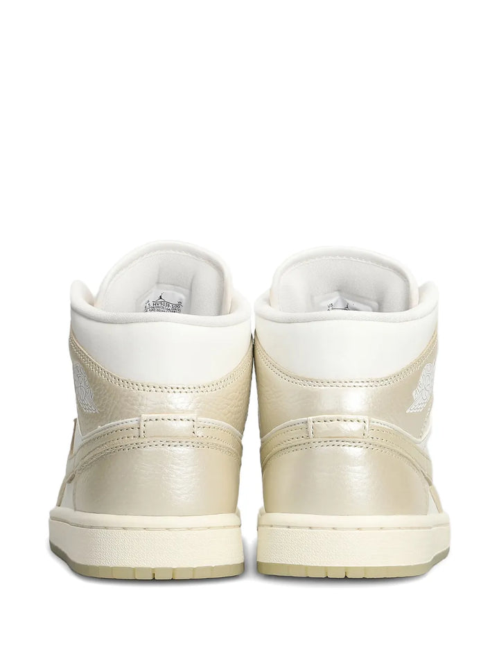 Nike Air Jordan 1 Mid Se Perforated-Toe — Beige — Size US M 3.5 - US W 5 — Back View