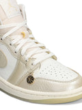 Nike Air Jordan 1 Mid Se Perforated-Toe — Beige — Size US M 3.5 - US W 5 — Detail View