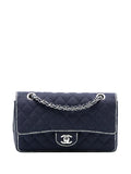Chanel Pre Owned 2014 Medium Classic Printed Grosgrain Double Flap Shoulder Bag — Same as shown — Size One Size — Front View