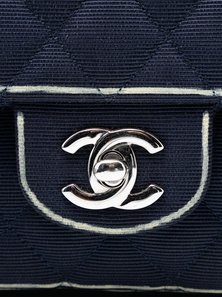 Chanel Pre Owned 2014 Medium Classic Printed Grosgrain Double Flap Shoulder Bag — Same as shown — Size One Size — Lifestyle View