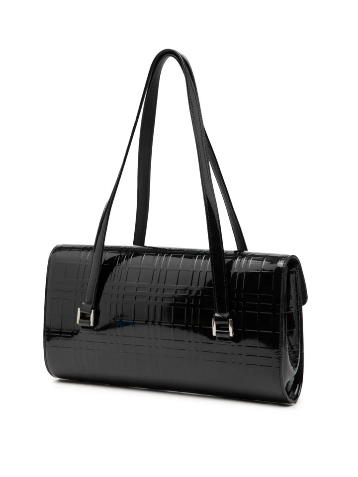 Burberry Pre Owned 2000 2017 House Check Embossed Patent Shoulder Bag — Same as shown — Size One Size — Back View