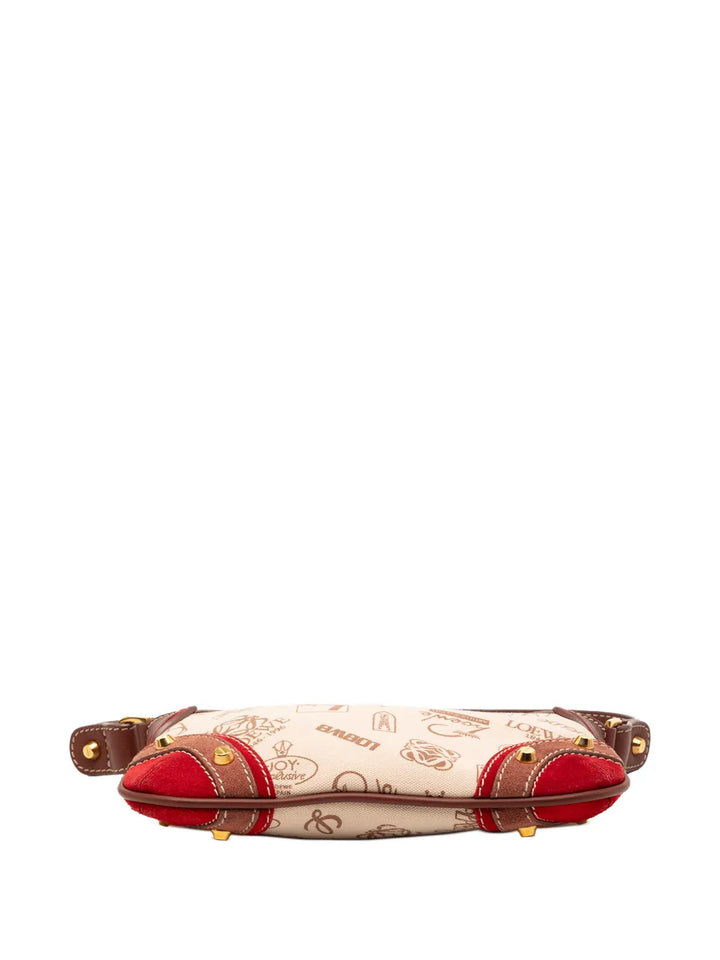 Loewe Pre Owned 2006 160Th Anniversary Suede Trimmed Canvas Shoulder Bag — Same as shown — Size One Size — Top View