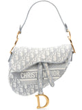 Christian Dior Pre Owned 2021 Oblique Embroidered Canvas Saddle Bag Shoulder Bag — Same as shown — Size One Size — Front View