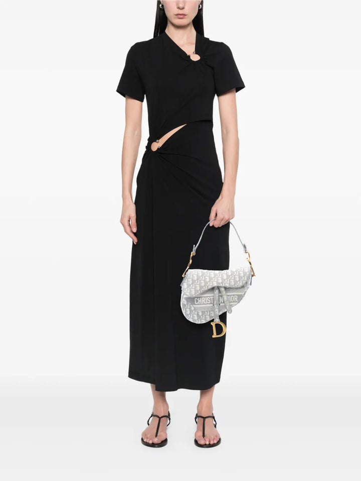 Christian Dior Pre Owned 2021 Oblique Embroidered Canvas Saddle Bag Shoulder Bag — Same as shown — Size One Size — Side View