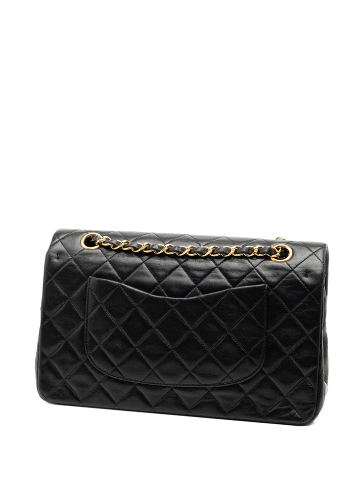 Chanel Pre Owned 1991 1994 Medium Classic Lambskin Double Flap Shoulder Bag — Same as shown — Size One Size — Back View