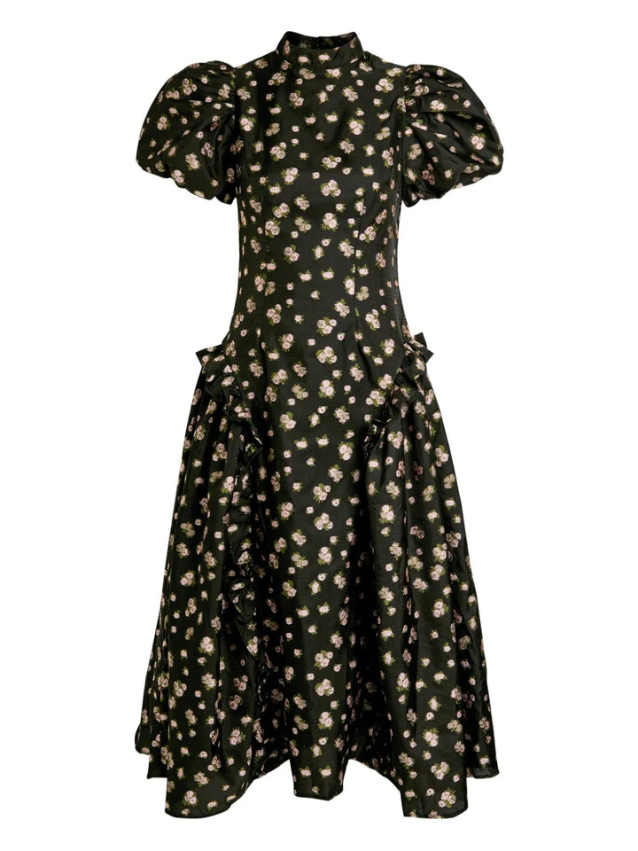 Sister Jane Floral Print Mini Dress — Black — Size XS — Front View