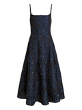 Sister Jane Sequin Strappy Midi Dress — Blue/ Navy/ Red — Size XS — Front View
