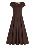 Staud Wells Square Neck A Line Midi Dress — Same as shown — Size XS — Front View