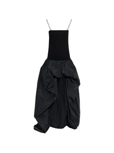 Stella Mccartney Asymmetrical Sleeveless Maxi Dress — Black/ Red — Size S — Front View