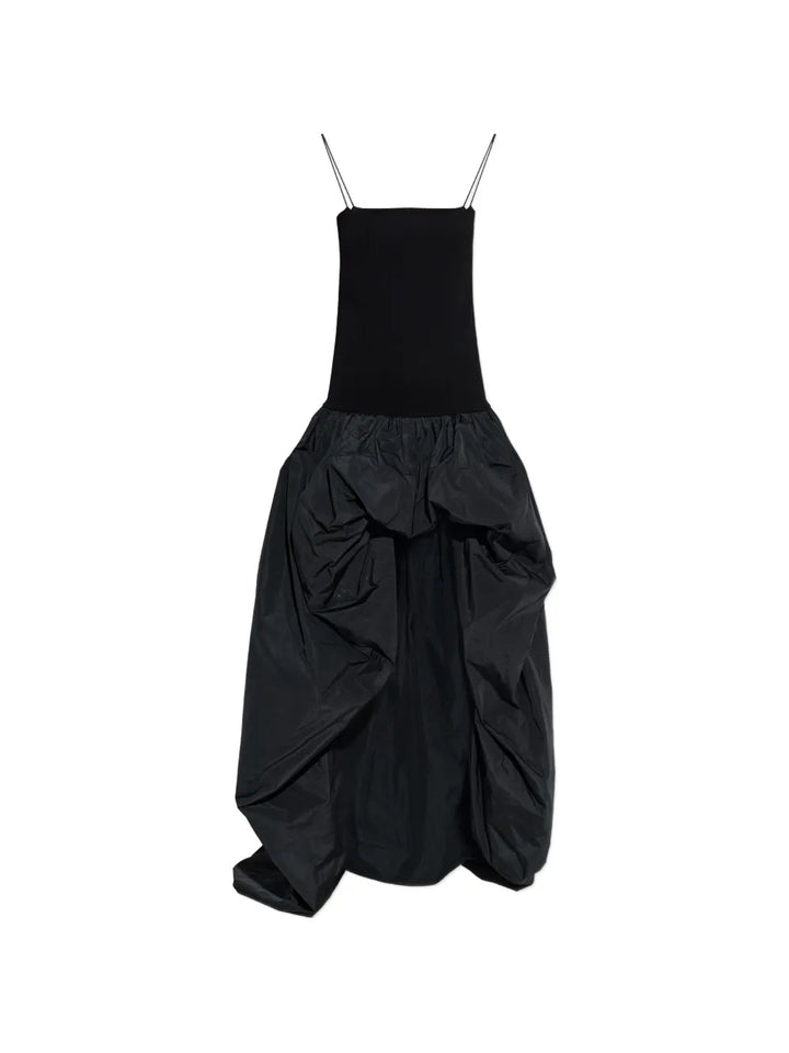 Stella Mccartney Asymmetrical Sleeveless Maxi Dress — Black/ Red — Size S — Front View