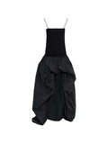 Stella Mccartney Asymmetrical Sleeveless Maxi Dress — Black/ Red — Size S — Front View