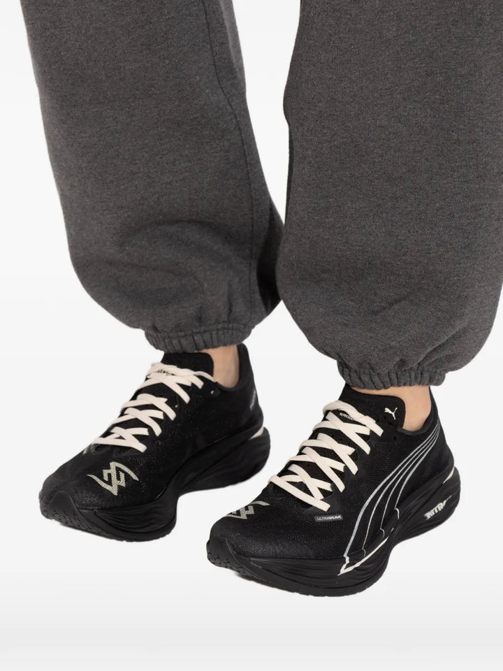 PUMA Panelled Lace-Up Trainers — Black — Size US M 3.5 - US W 5 — Detail View