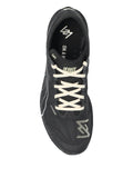 PUMA Panelled Lace-Up Trainers — Black — Size US M 3.5 - US W 5 — Back View