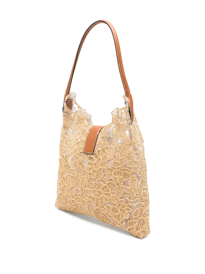 Ermanno Scervino Floral Embroidered Shoulder Bag — Same as shown — Size One Size — Back View