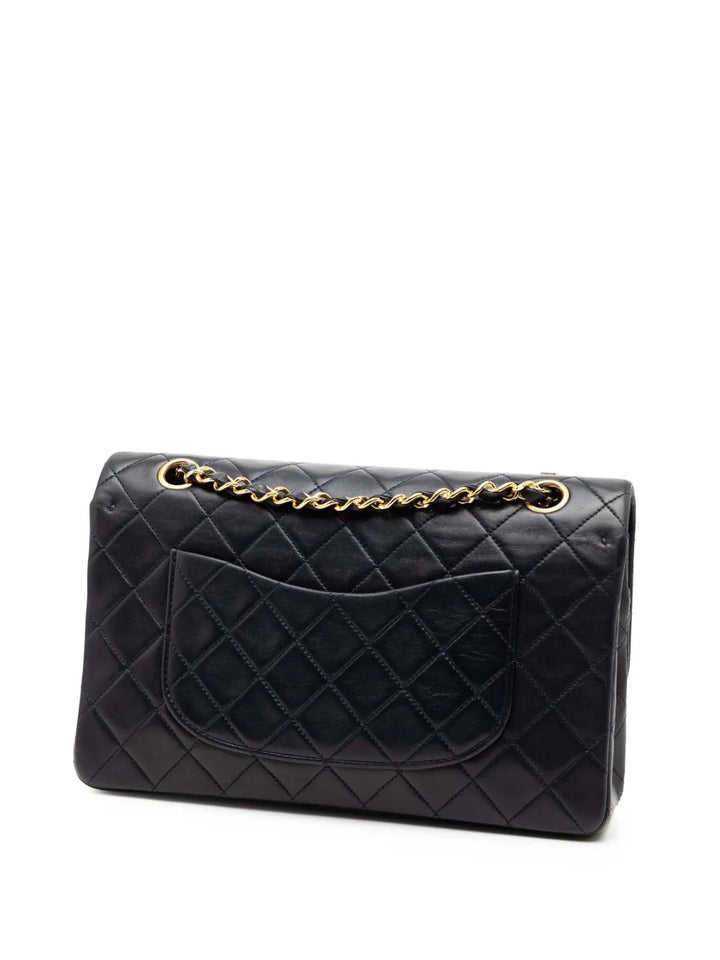 Chanel Pre Owned 1989 1991 Medium Classic Lambskin Double Flap Shoulder Bag — Same as shown — Size One Size — Back View