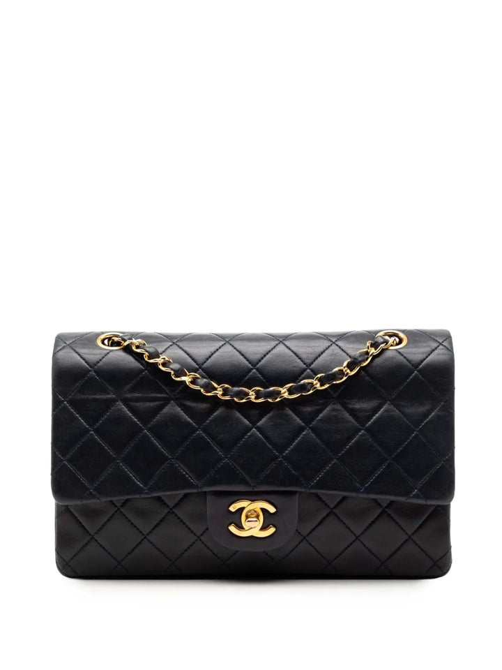 Chanel Pre Owned 1989 1991 Medium Classic Lambskin Double Flap Shoulder Bag — Same as shown — Size One Size — Front View