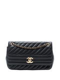 Chanel Pre Owned 2016 2017 Medium Diagonal Quilted Goatskin Flap Shoulder Bag — Same as shown — Size One Size — Front View