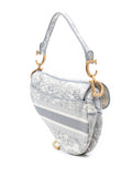 Christian Dior Pre Owned 2021 Canvas Embroidered Toile De Jouy Saddle Bag Shoulder Bag — Same as shown — Size One Size — Back View