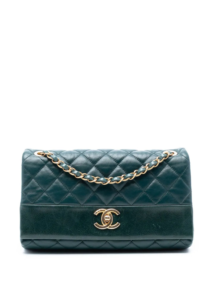Chanel Pre Owned 2013 2014 Medium Quilted Calfskin Soft Elegance Flap Shoulder Bag — Same as shown — Size One Size — Front View