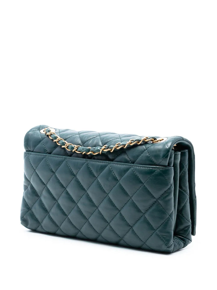 Chanel Pre Owned 2013 2014 Medium Quilted Calfskin Soft Elegance Flap Shoulder Bag — Same as shown — Size One Size — Back View