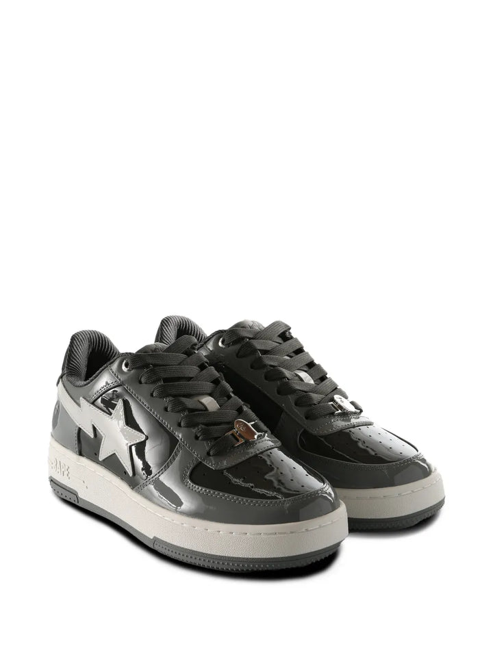 A Bathing Ape?Bape Sta?#1 Star-Motif Sneakers — Grey — Size US M 11 - US W 12.5 — Side View