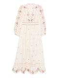 Zimmermann Patience Floral Maxi Dress — Cream — Size S — Front View