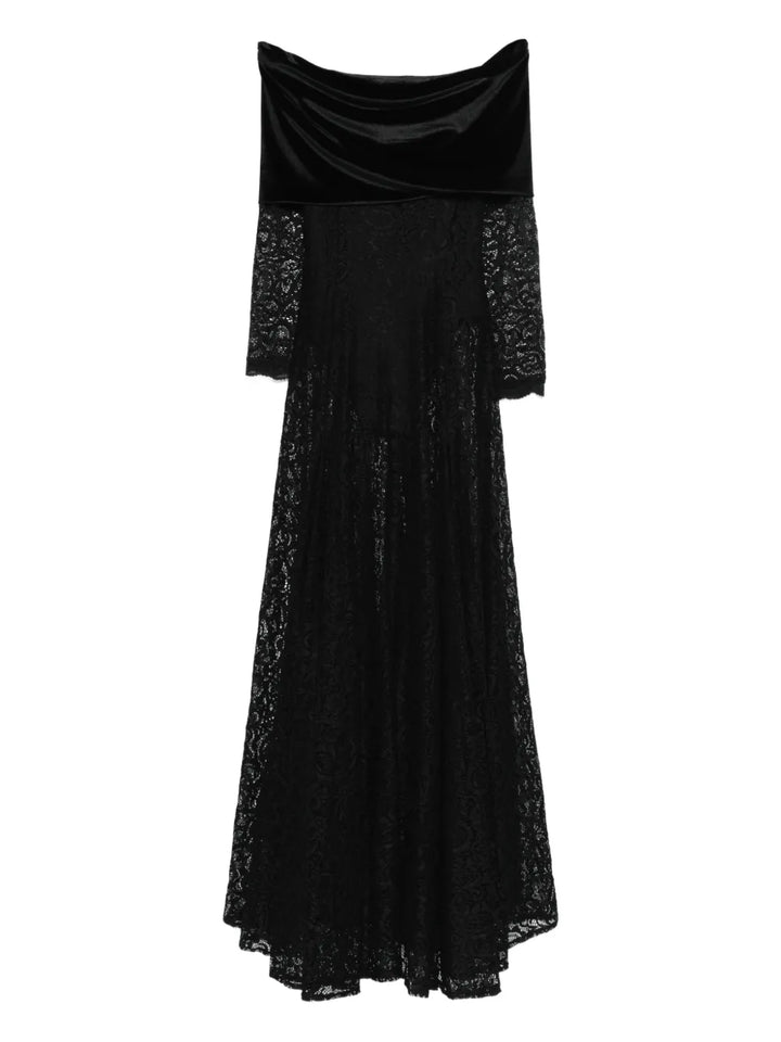 Miau By Clara Rotescu Monet Gown — Black/ Red — Size S — Front View