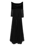 Miau By Clara Rotescu Monet Gown — Black/ Red — Size S — Front View