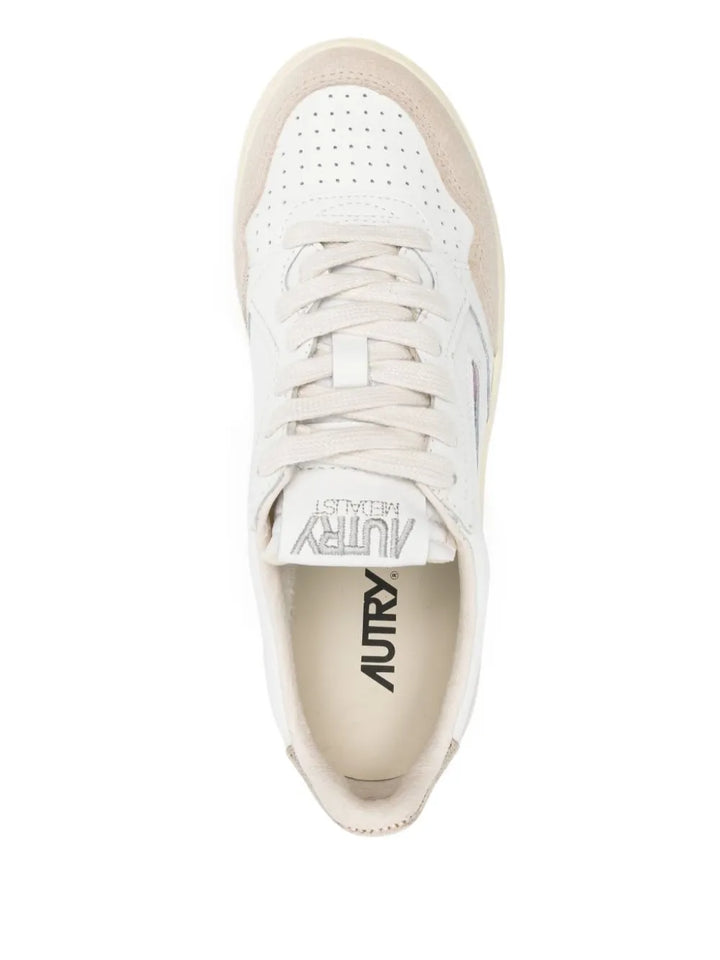 Autry Medalist Low Perforated Leather — White — Size US M 3.5 - US W 5 — Top View