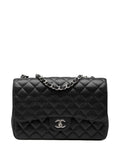 Chanel Pre Owned 2009 2010 Jumbo Classic Caviar Double Flap Shoulder Bag — Same as shown — Size One Size — Front View