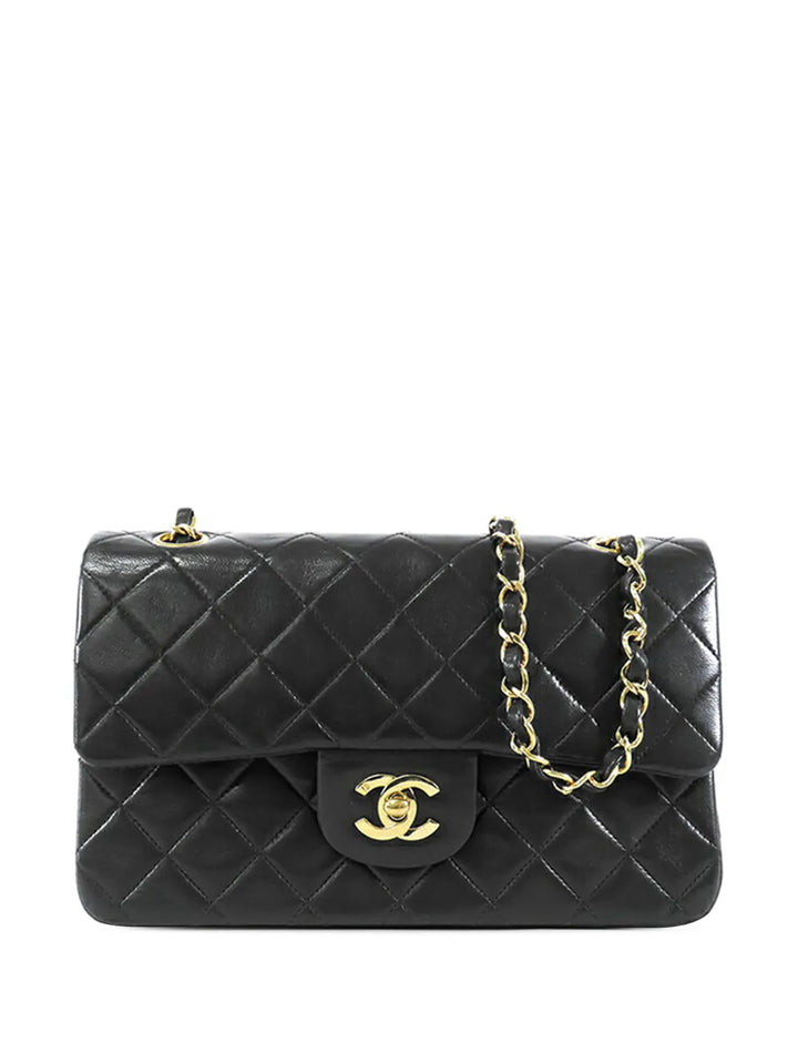 Chanel Pre Owned 1991 1994 Small Classic Lambskin Double Flap Shoulder Bag — Same as shown — Size One Size — Front View