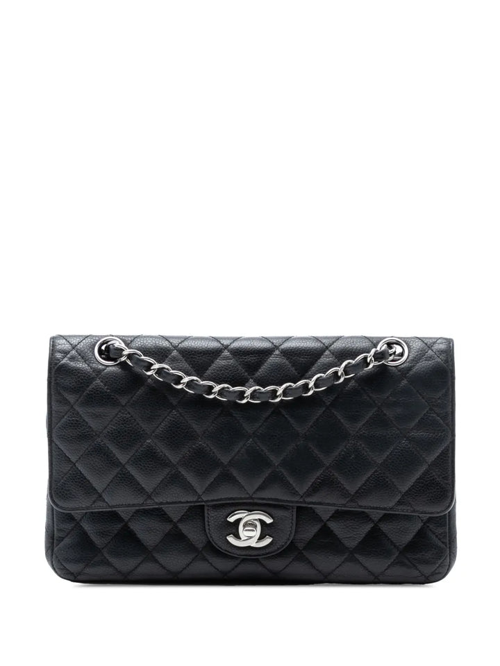 Chanel Pre Owned 2009 2010 Medium Classic Caviar Double Flap Shoulder Bag — Same as shown — Size One Size — Front View