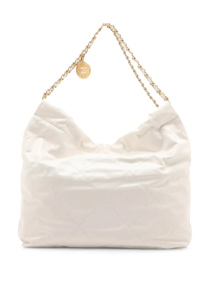 Chanel Pre Owned 2021 2025 Large Shiny Calfskin 22 Hobo Bag — Same as shown — Size One Size — Back View