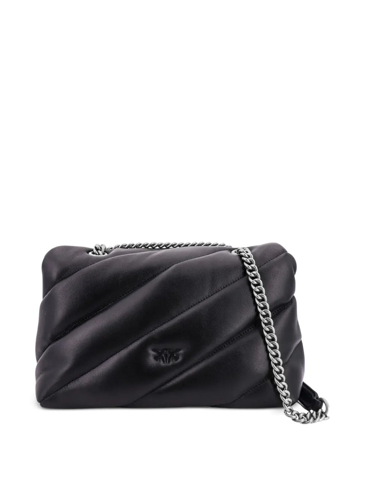 Pinko Medium Classic Love Matelasse Flap Leather Shoulder Bag — Same as shown — Size One Size — Side View