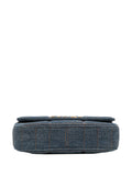 Celine Pre Owned 2022 Matelasse Denim Monochrome Chain Shoulder Bag — Same as shown — Size One Size — Top View