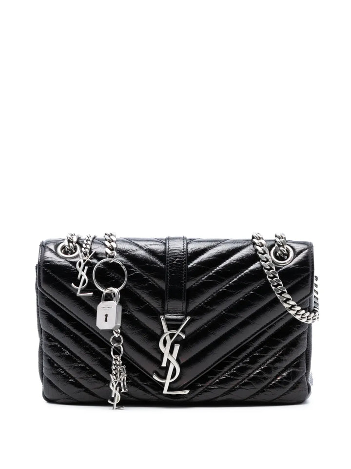 Saint Laurent Pre Owned 2015 Medium Crinkled Calfskin Punk Chain Bag Shoulder Bag — Same as shown — Size One Size — Front View