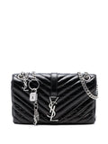 Saint Laurent Pre Owned 2015 Medium Crinkled Calfskin Punk Chain Bag Shoulder Bag — Same as shown — Size One Size — Front View