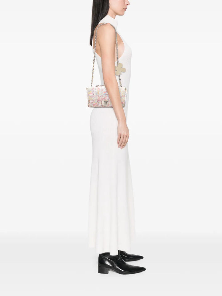 Chanel Pre Owned 2004 2005 Small Printed Canvas Watercolor Clover Flap Shoulder Bag — Same as shown — Size One Size — Side View