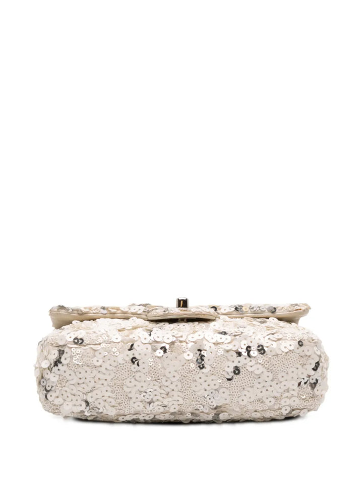 Chanel Pre Owned 2011 Mini Rectangular Classic Canvas Sequin Single Flap Shoulder Bag — Same as shown — Size One Size — Top View
