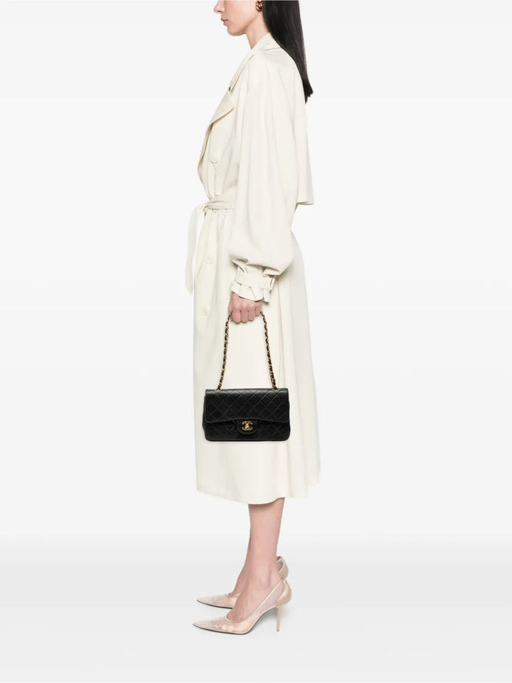 Chanel Pre Owned 1991 1994 Small Classic Lambskin Double Flap Shoulder Bag — Same as shown — Size One Size — Side View
