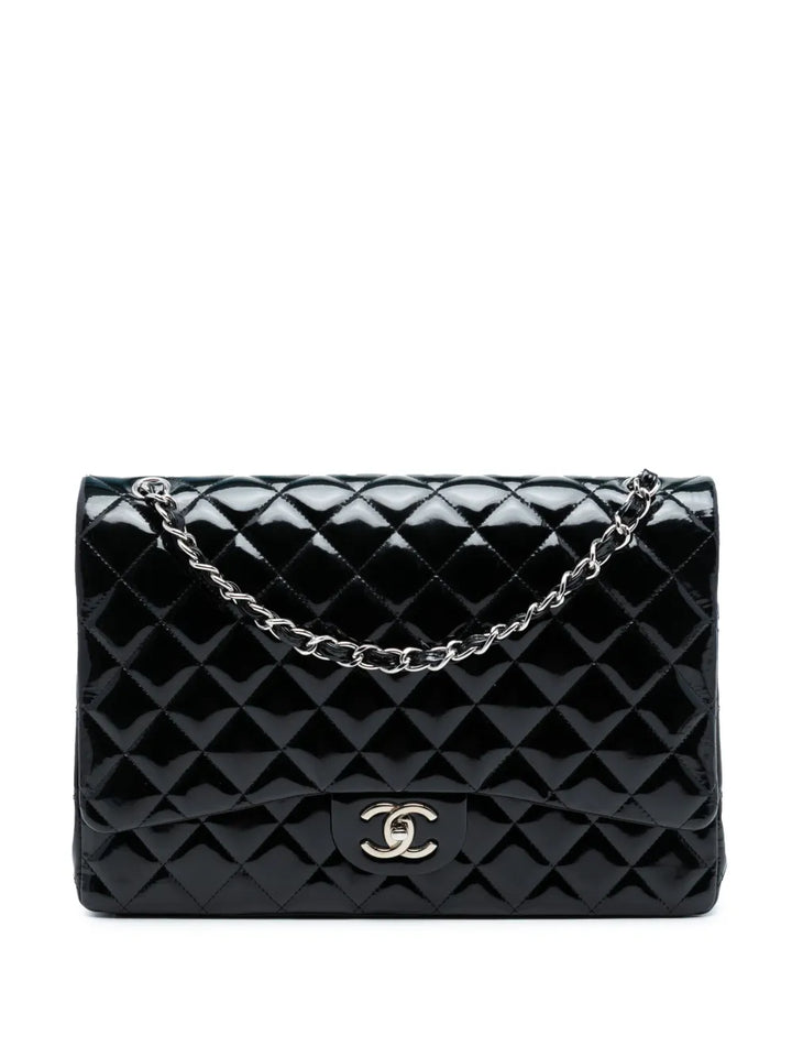 Chanel Pre Owned 2010 2011 Maxi Classic Patent Double Flap Shoulder Bag — Same as shown — Size One Size — Front View