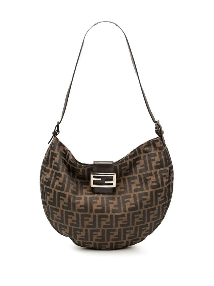Fendi Pre Owned 20Th Century Zucca Canvas Croissant Hobo Shoulder Bag — Same as shown — Size One Size — Front View