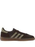 adidas Handball Spezial Stripes Sneakers — Brown — Size US M 3.5 - US W 5 — Front View
