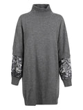 Brunello Cucinelli High Neck Sequin Mini Dress — Grey — Size XS — Front View