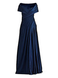 Tadashi Shoji Pleated Maxi Dress — Blue/ Navy — Size XS — Front View