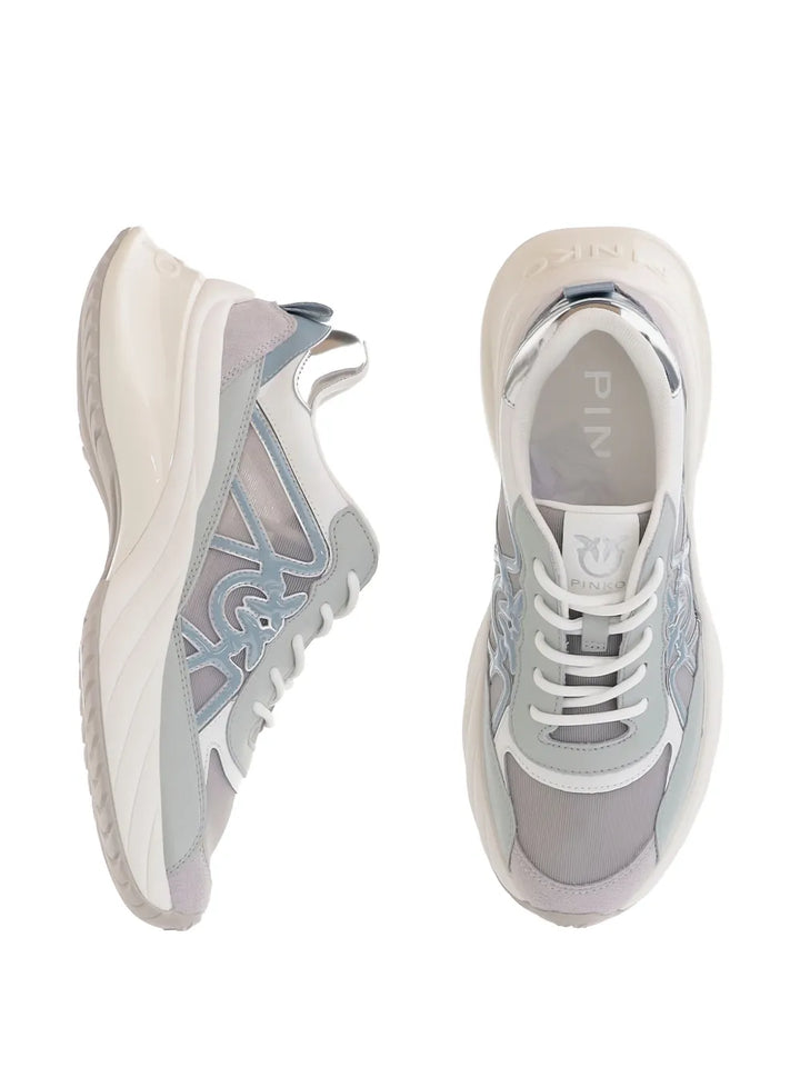 PINKO Logo-Detail Leather — White — Size US M 3.5 - US W 5 — Top View