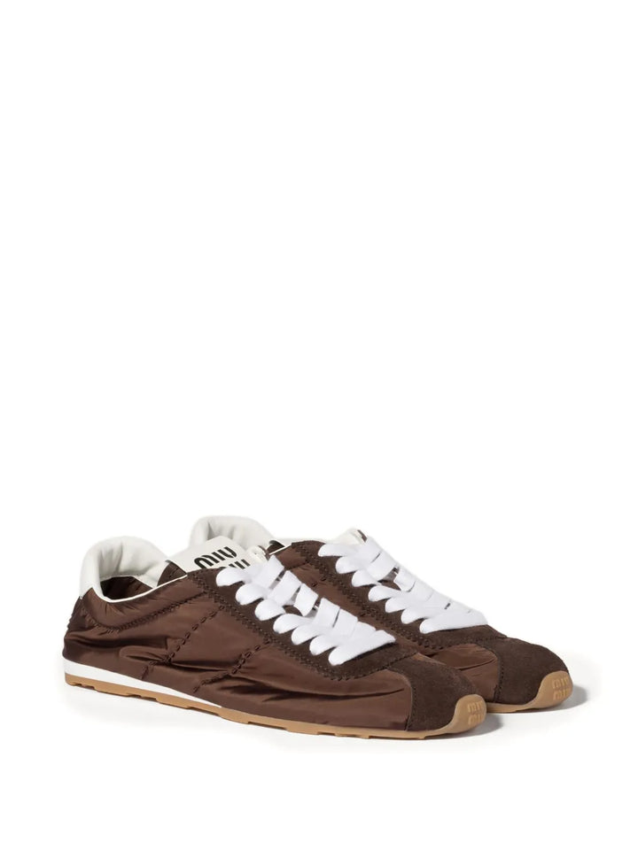Miu Miu Plume Suede Trainers — Brown — Size US M 3.5 - US W 5 — Side View